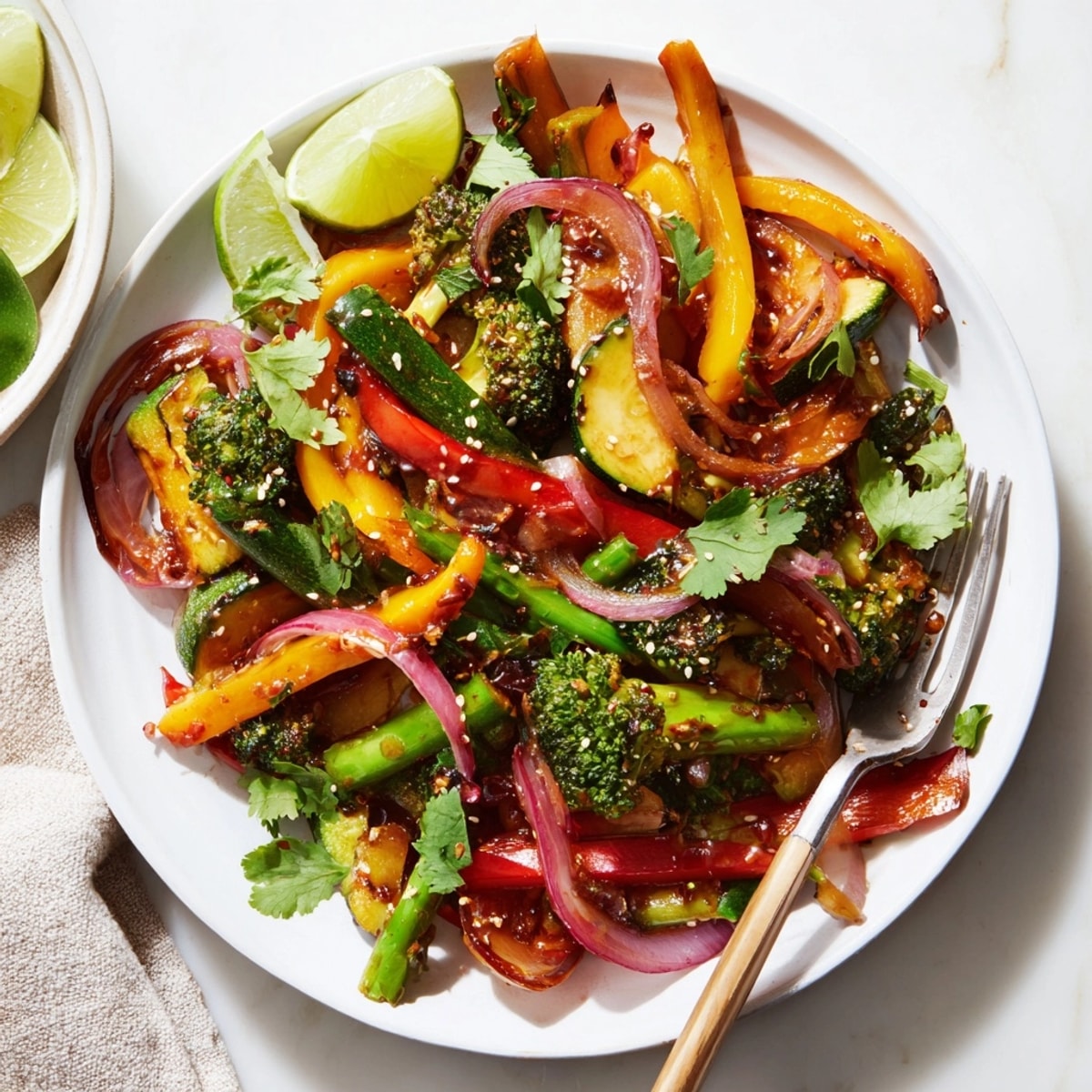 Golden-brown Ancho Chile Vegetable Stir-Fry sizzling in a wok, prepped for a hearty dinner.
