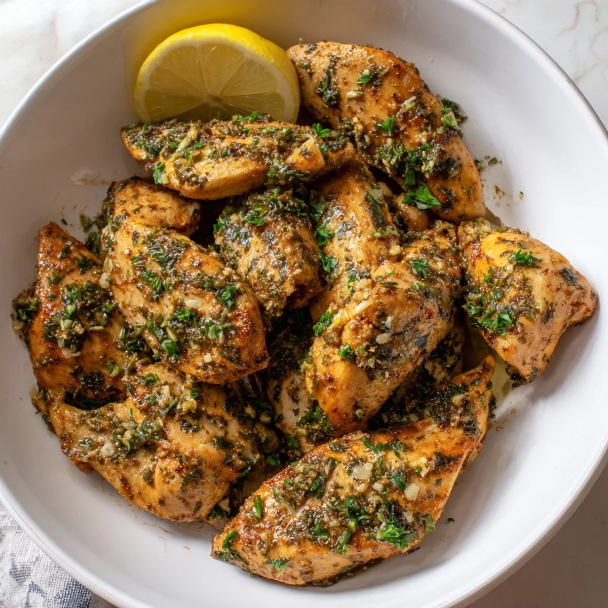 Flavorful Spiced Herb Chicken glistens with olive oil, perfect for a gluten-free and easy weeknight dinner.