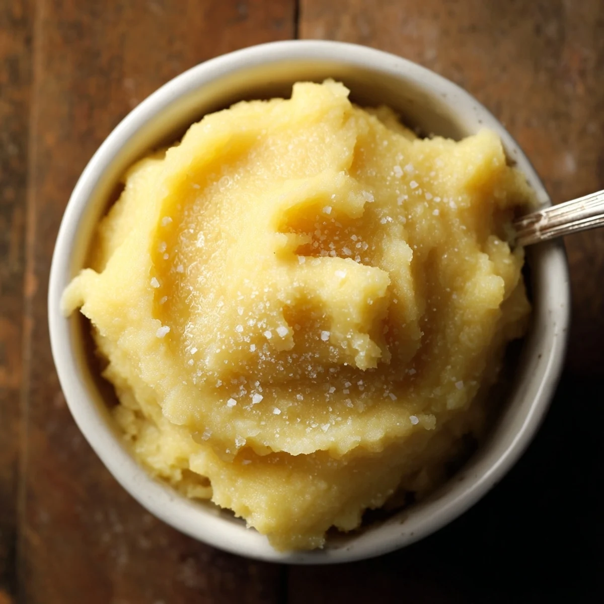 Freshly crushed garlic crusher paste, glistening slightly, ready to add amazing flavor.