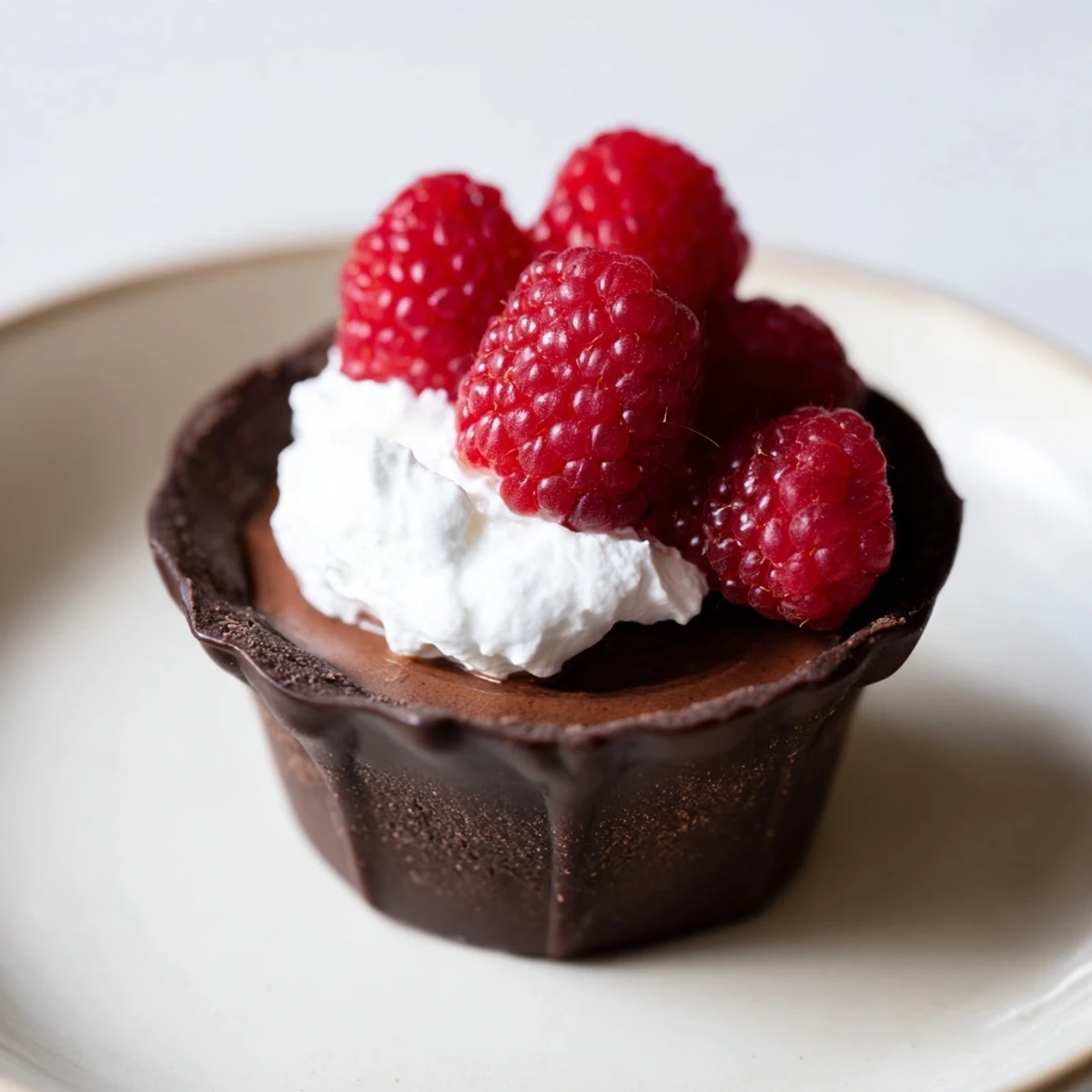 Rich and creamy chocolate mousse cups, perfectly chilled and ready for delicious indulgence.