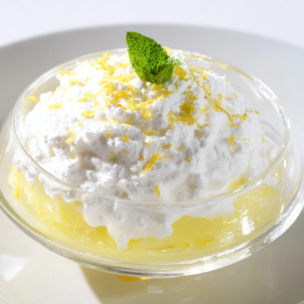 Delectable close-up of chilled Lemon Fresh dessert, showcasing the creamy lemon layers ready to eat.