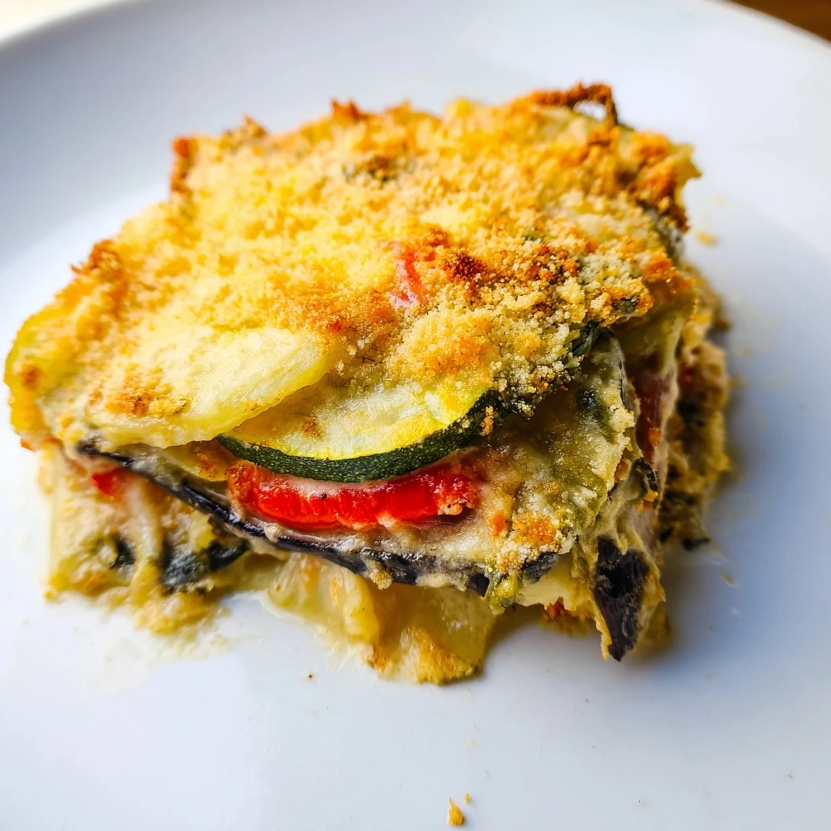 This comforting Baked Vegetable Gratin features tender, perfectly cooked vegetables under a crispy cheese topping.