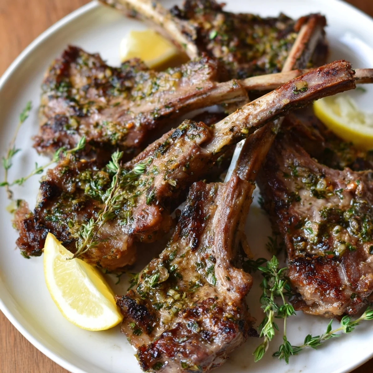 Beautifully seared and oven-roasted lamb chops seasoned with oregano, perfect for a gluten-free dinner.