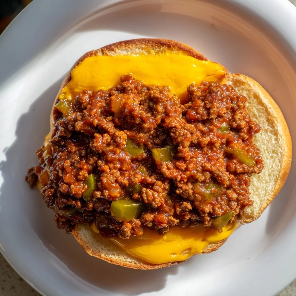Close-up of hearty Beef Sloppy Joes: a classic, savory sandwich bursting with flavor and texture.