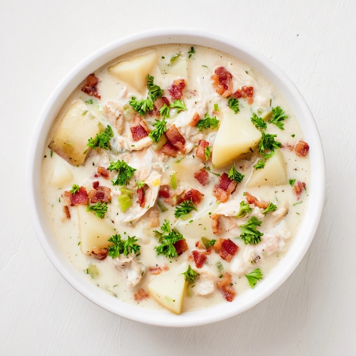Steaming hot clam chowder overflowing in a rustic bowl, perfect for a cold day's dinner.