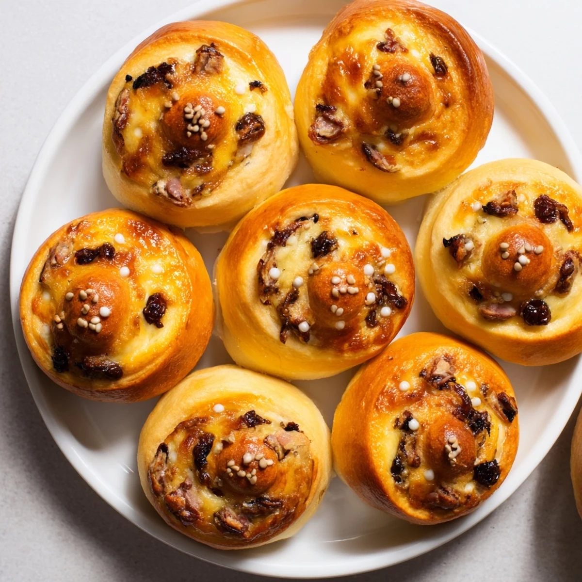 Golden-brown baked goods, a delicious assortment of sweet and savory homemade baked goods.