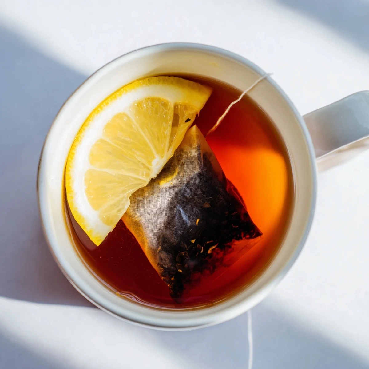 Steaming cup of Bag Tea, simple and delicious with a rich, dark hue, ready to sip.