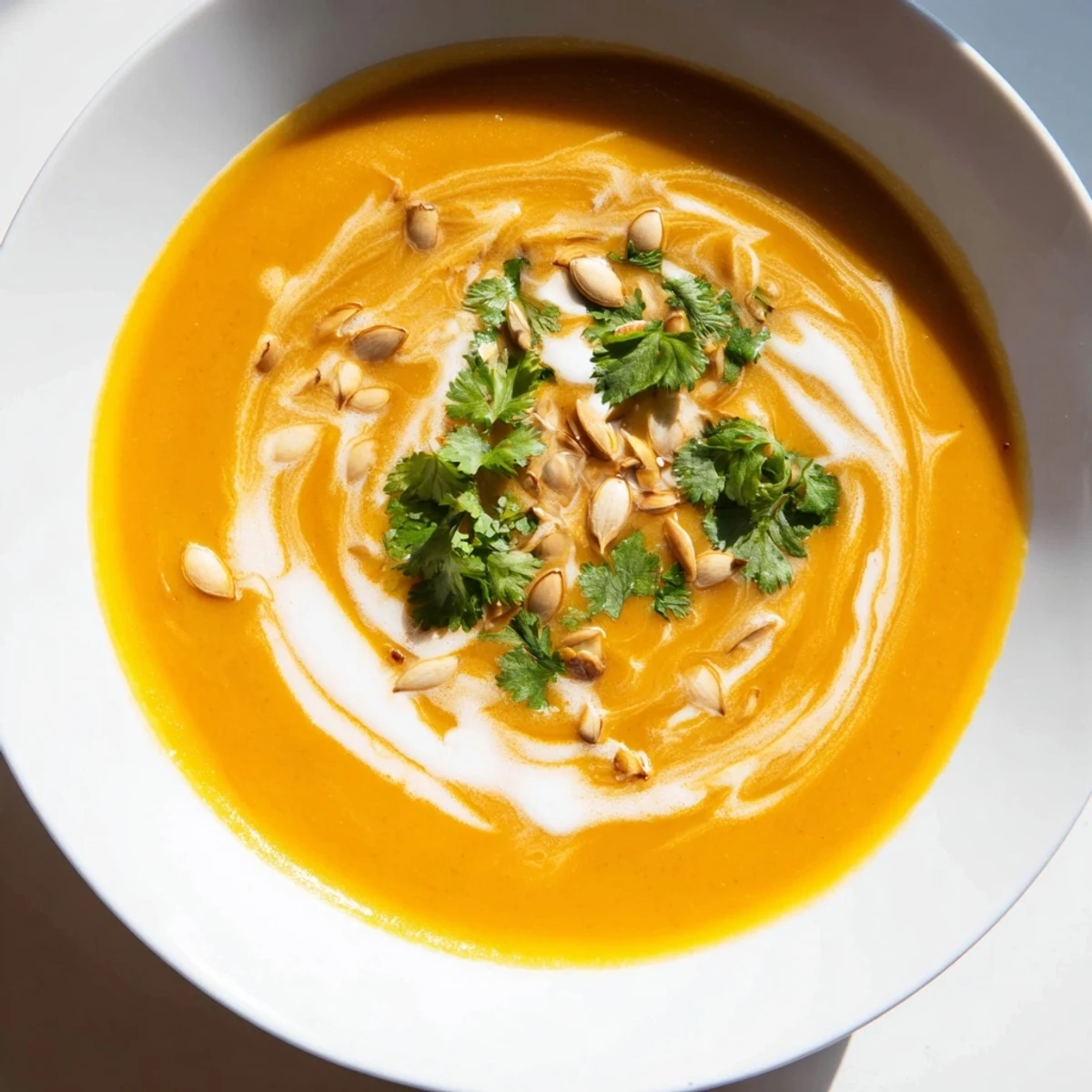 Enjoy a comforting bowl of richly flavored Spiced Butternut Squash Soup, perfect for a cozy supper.