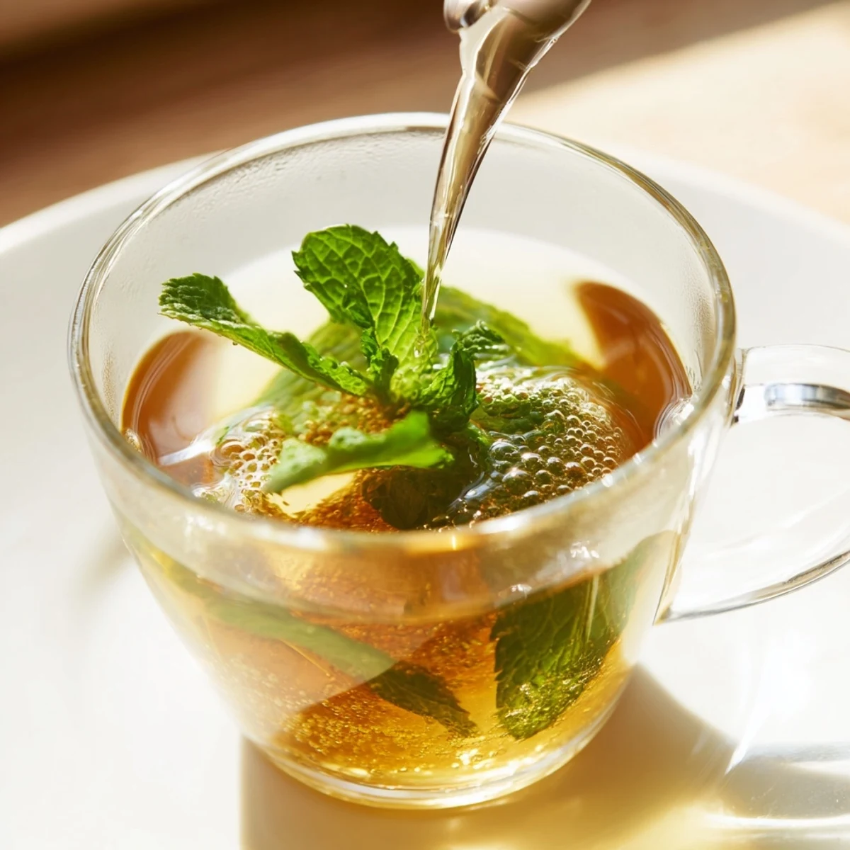 Peppermint tea with honey