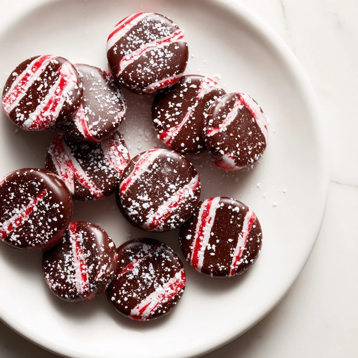 Vibrant pink Peppermint Sweets, a cool treat perfect after dinner, sitting on a baking sheet.