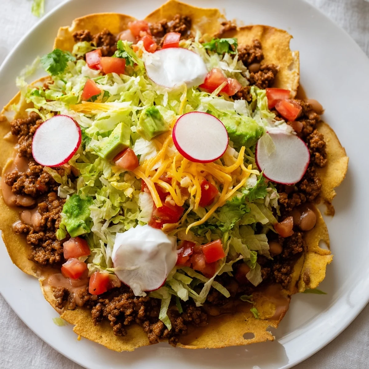 Beef Tostadas Refried Beans