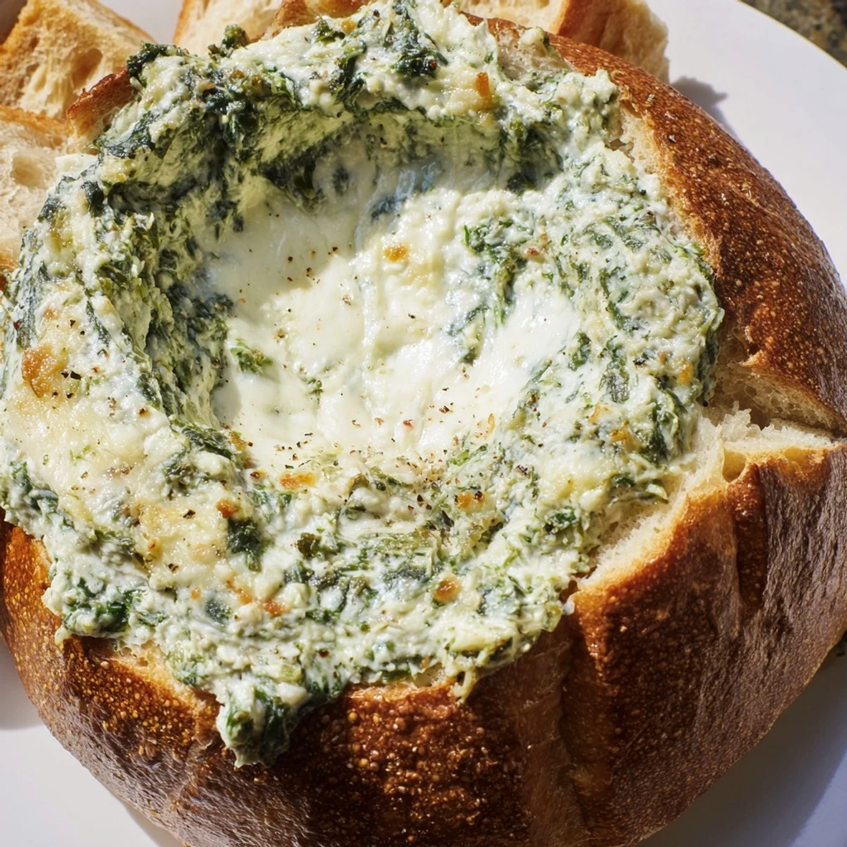 Creamy Spinach Dip Bread