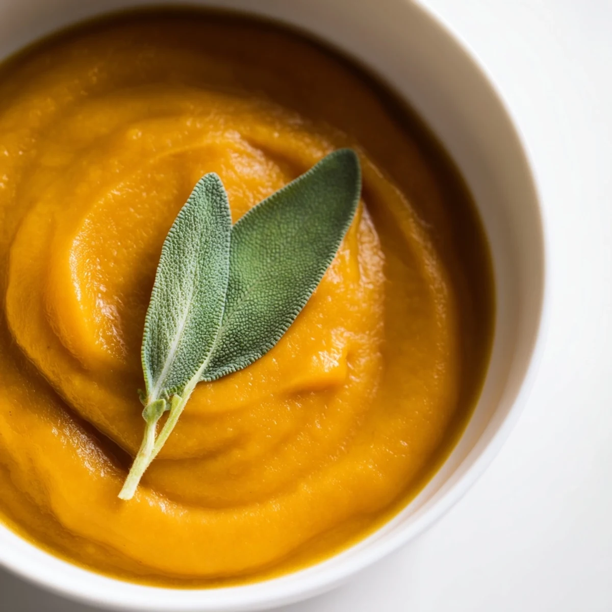 Hearty butternut squash and apple soup paired with crusty bread, perfect for a cozy autumn meal.