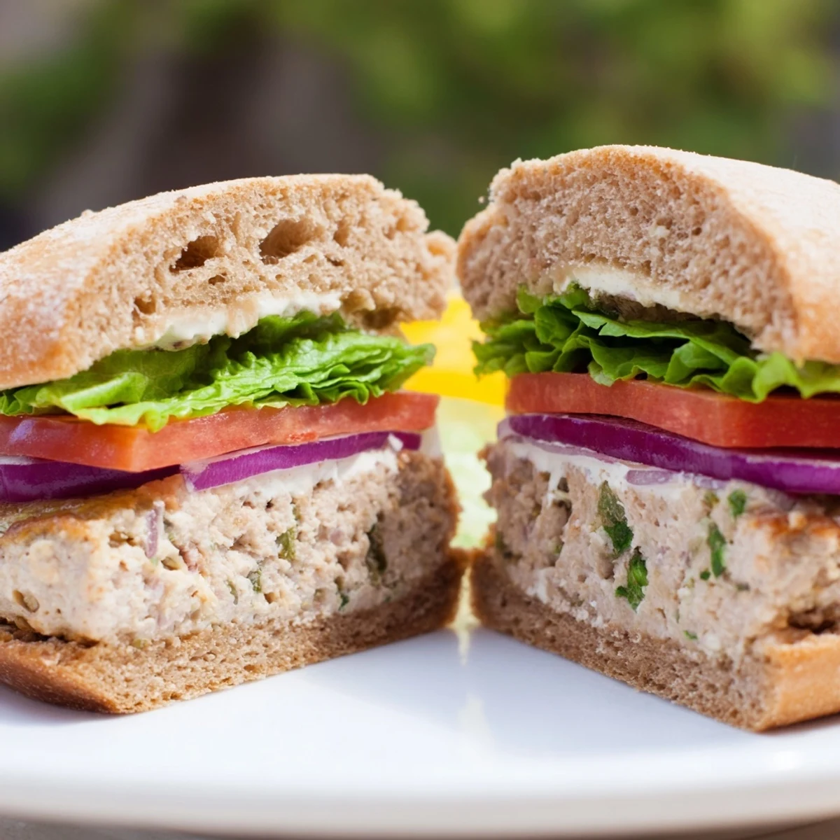 A wholesome Turkey Burger with Sweet Potato Fries, featuring a golden patty and crunchy paprika-spiced fries ready for lunch.