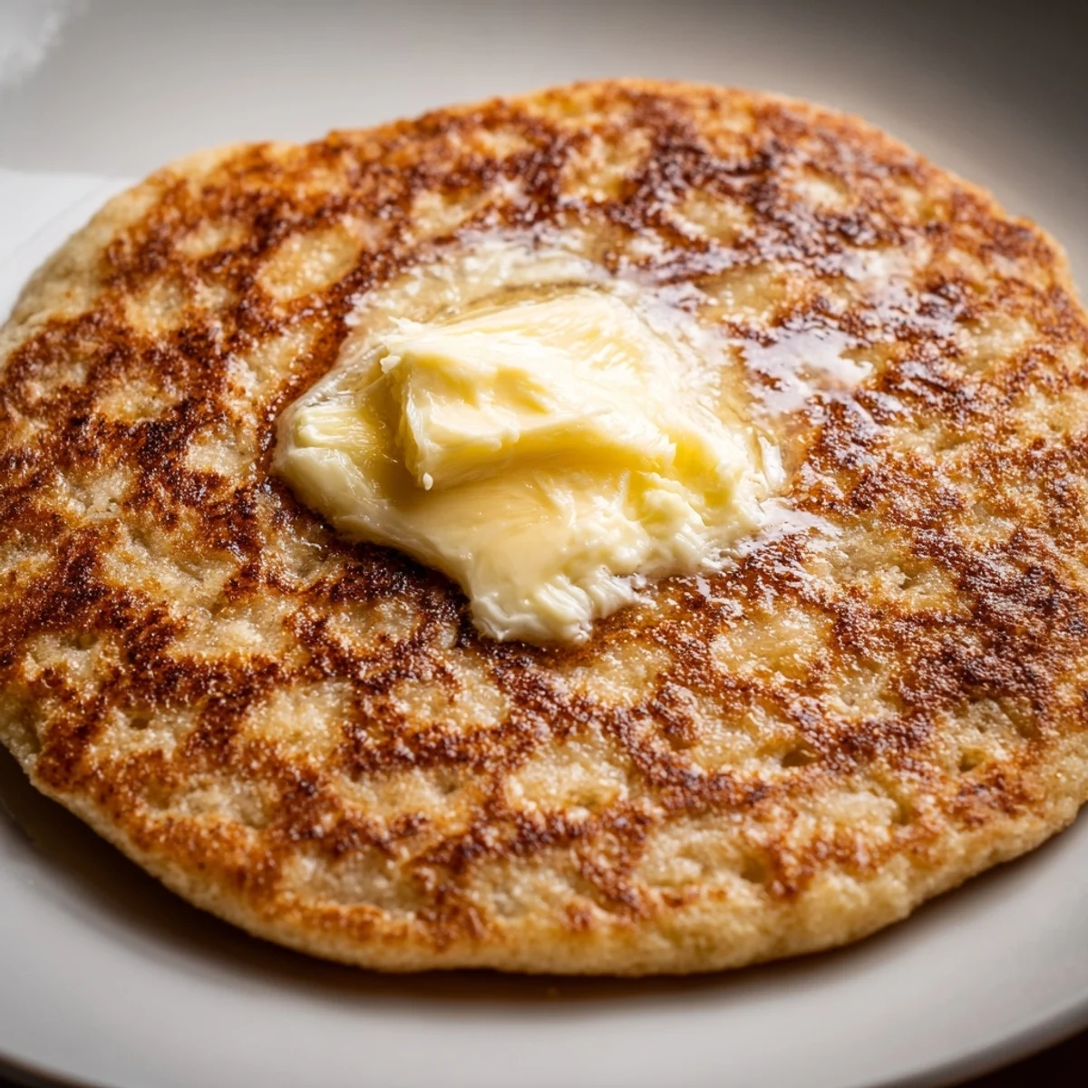 Golden Irish Soda Farls cooling slightly on a wooden board, ready to be spread with rich butter for serving.