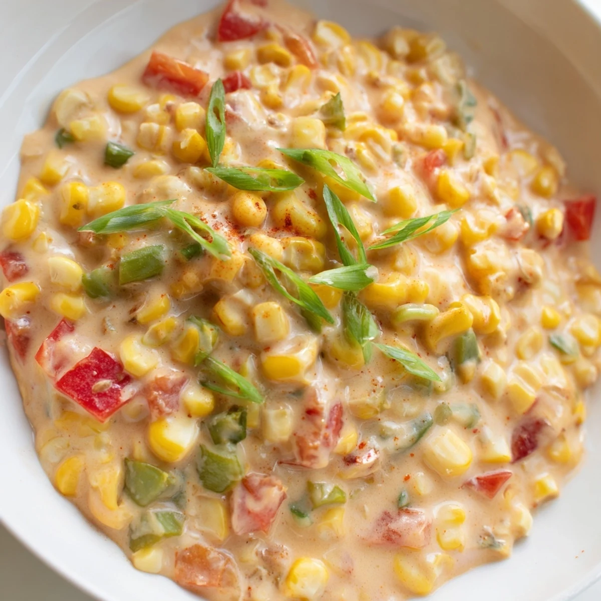 Serving Creole Corn Maque Choux as a Southern side with grilled chicken or rice.
