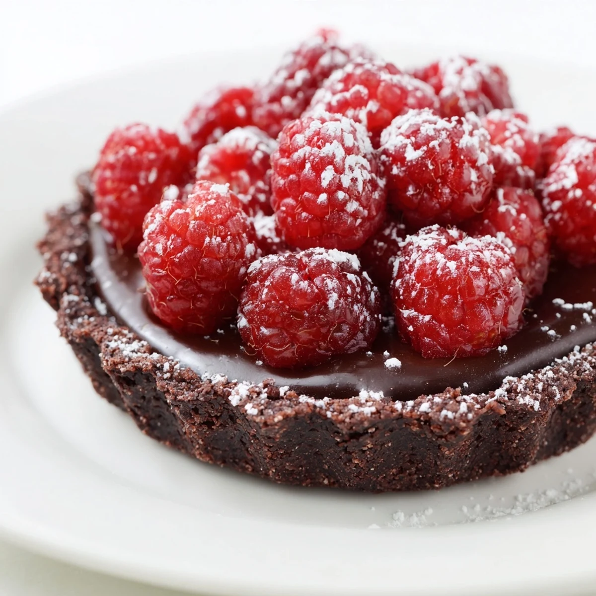 This Chocolate Raspberry Tart features a crisp chocolate crust, silky filling, and ripe berries for a perfect dessert.  
