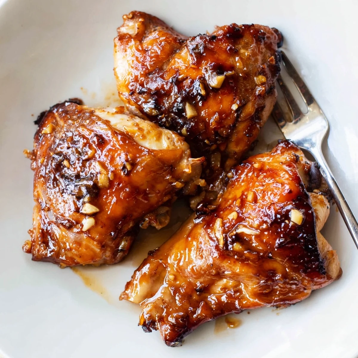 Whole chicken pieces marinated in ginger soy sauce baked to dark perfection
