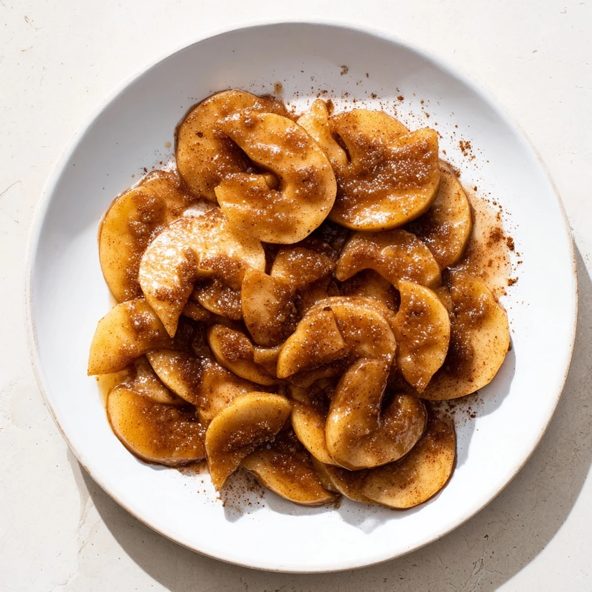 Warm spiced Instant Pot cinnamon apples topped with melting butter for dessert