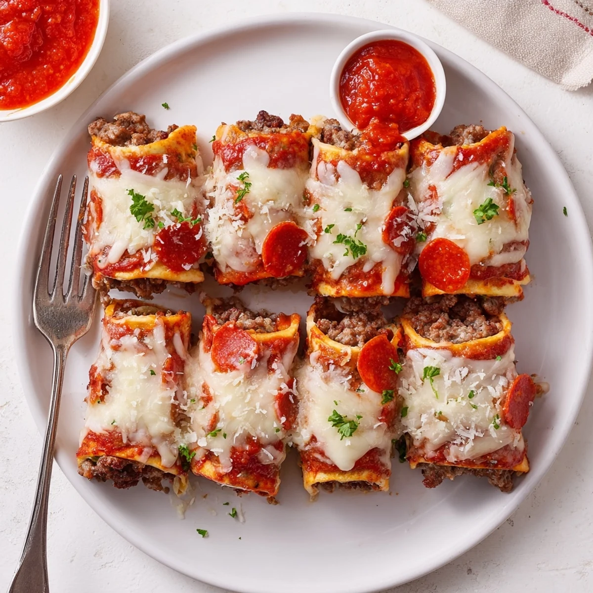 Cheesy Beef Pepperoni Pizza Roll Ups Snack Recipe perfect for parties, savory handheld bites  