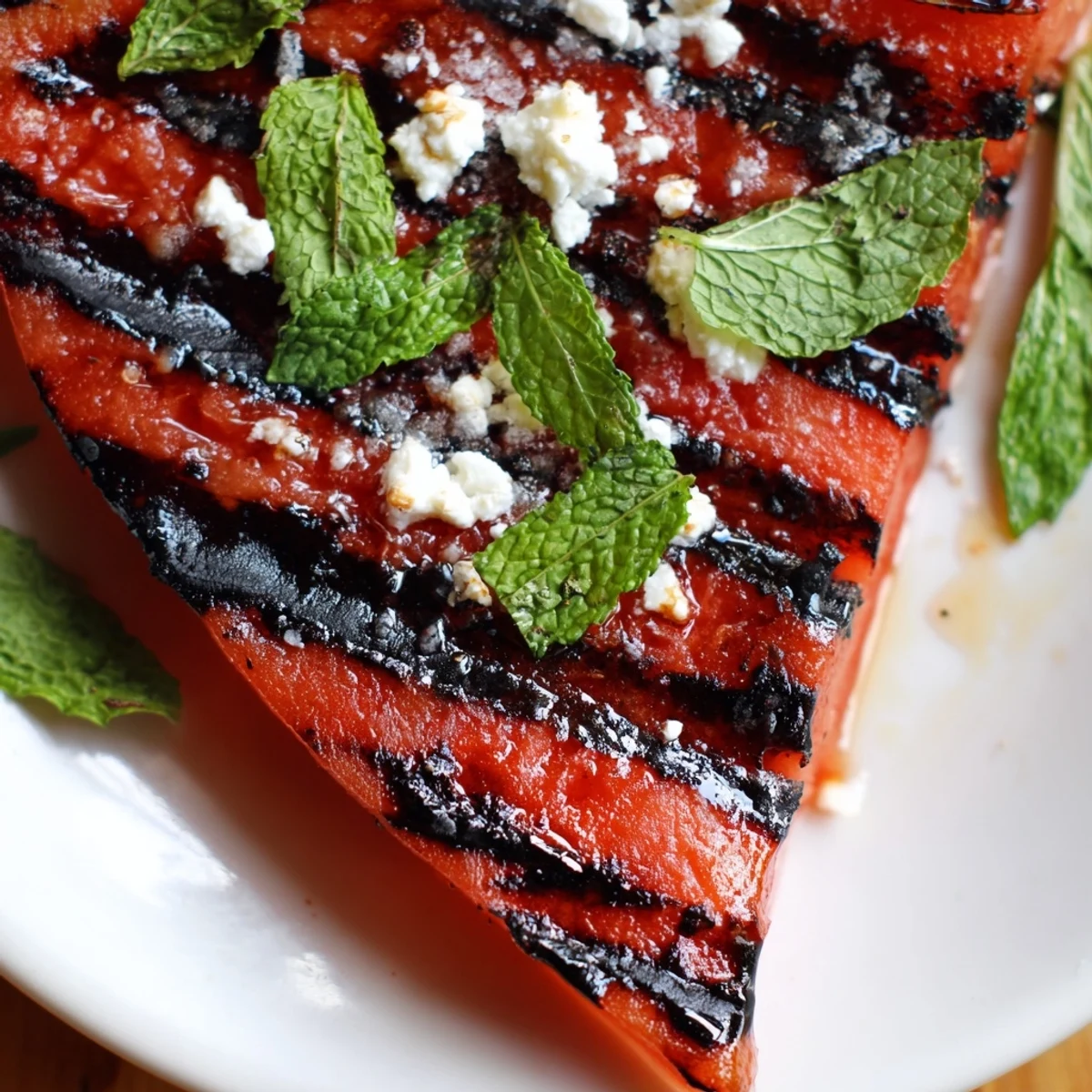 Juicy vegan watermelon steak recipe featuring thick slices seasoned with smoked paprika and balsamic glaze