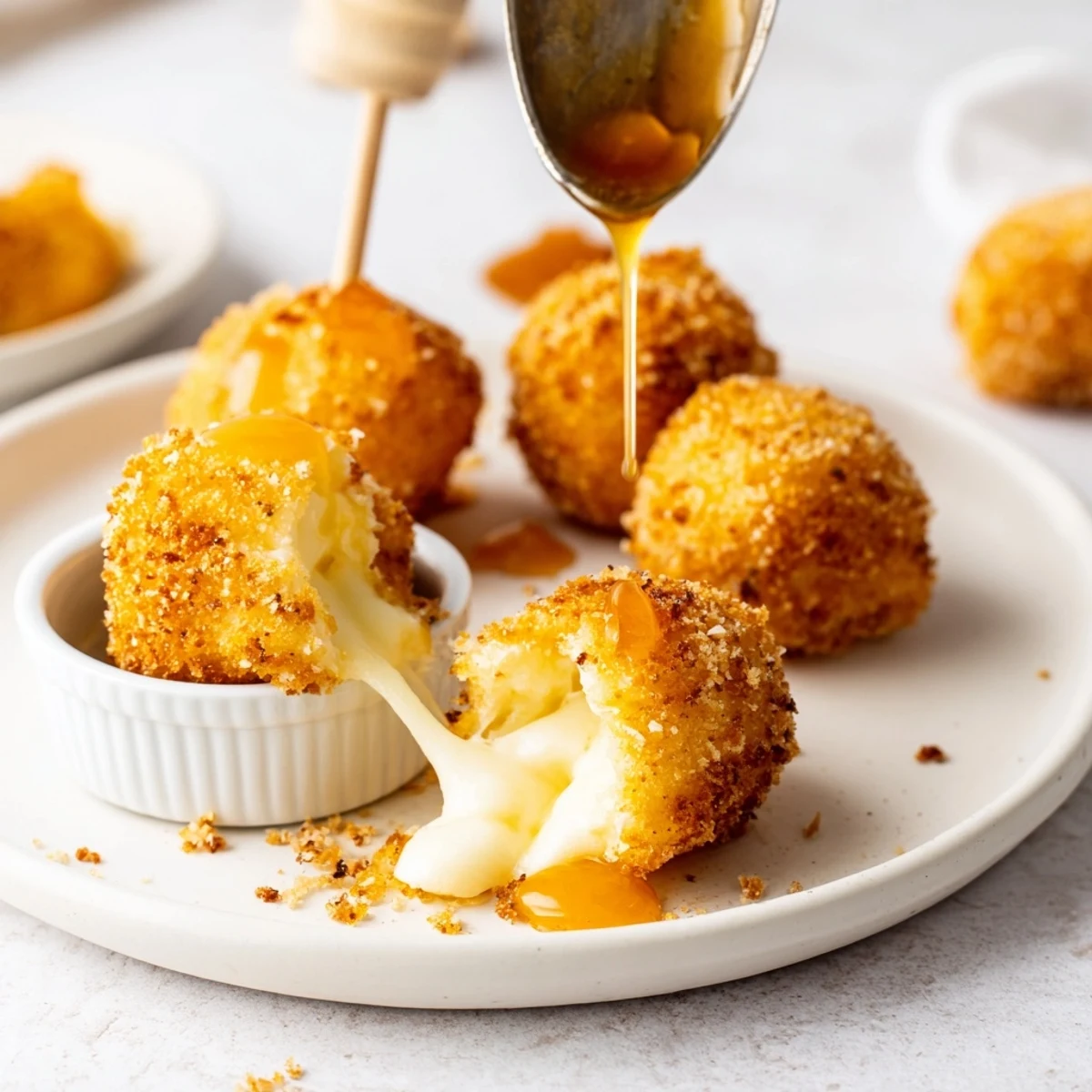 Irresistible Crispy Mozzarella Poppers With Maple Glaze, golden crunch, gooey center, party-ready.