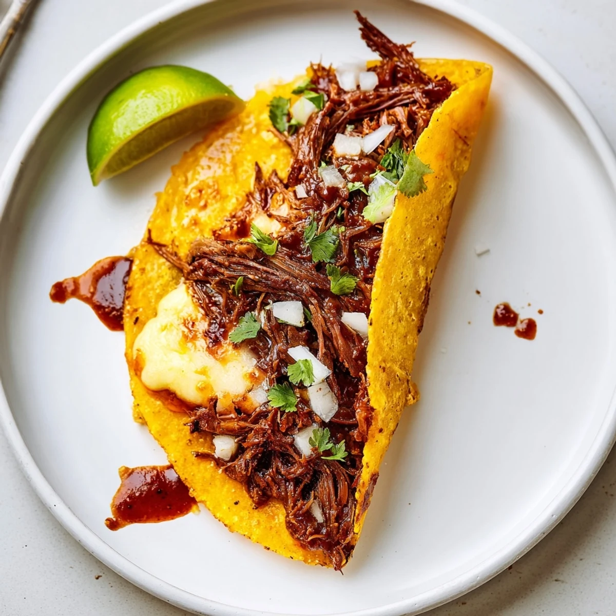 Super Crispy Birria Tacos Recipe served golden, cheese-melted, with steaming consommé for dipping